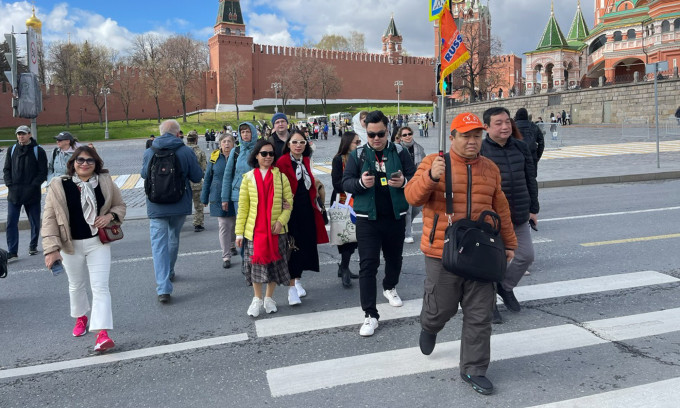 Đoàn khách Việt tại Nga hồi tháng 4. Ảnh: Tiến Đạt