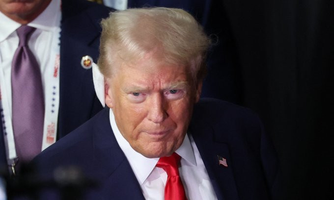 Cựu tổng thống Trump tại Đại hội Toàn quốc đảng Cộng hòa tối 15/7. Ảnh: Reuters