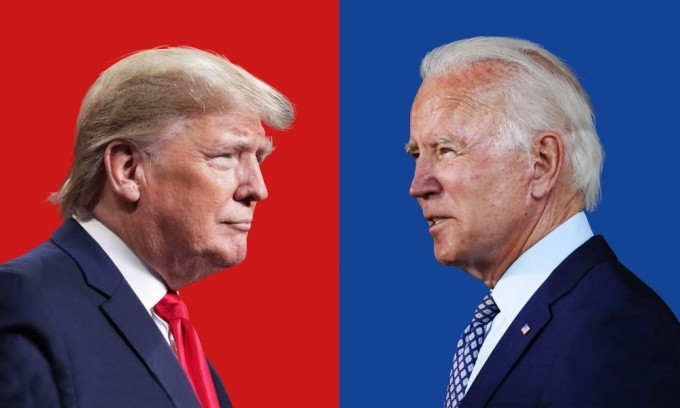 Tổng thống Mỹ Joe Biden (phải) và cựu tổng thống Donald Trump. Ảnh: AFP