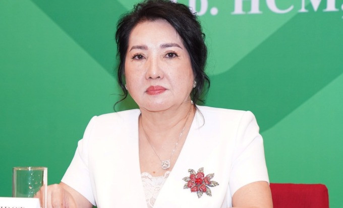 Bà Nguyễn Thị Như Loan, Tổng giám đốc Công ty Quốc Cường Gia Lai tại đại hội đồng cổ đông thường niên 2023. Ảnh: Vũ Lê