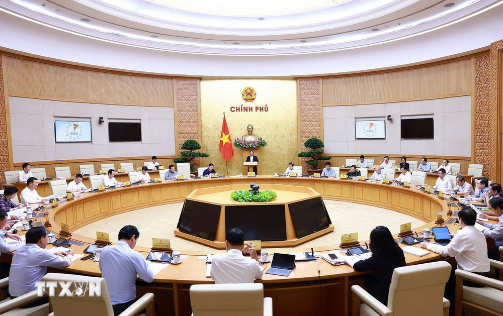 Phiên họp Chính phủ chuyên đề xây dựng pháp luật tháng 7 năm 2024. (Ảnh: Dương Giang/TTXVN)
