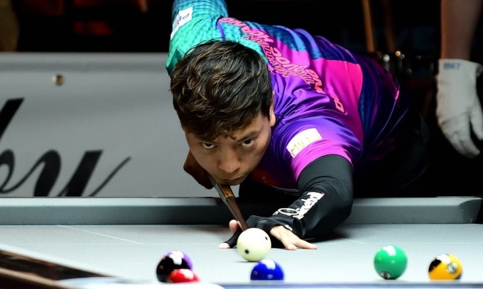 Dương Quốc Hoàng trong trận đấu ở Scottish Open do WNT tổ chức tại thành phố Glasgow, Scotland tối 5/5/2024. Ảnh: Cue Snap