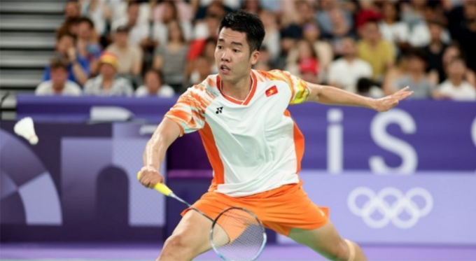 Lê Đức Phát trong trận thua Prannoy 1-2 sau 62 phút tranh tài tại Olympic Paris 2024. Ảnh: AFP