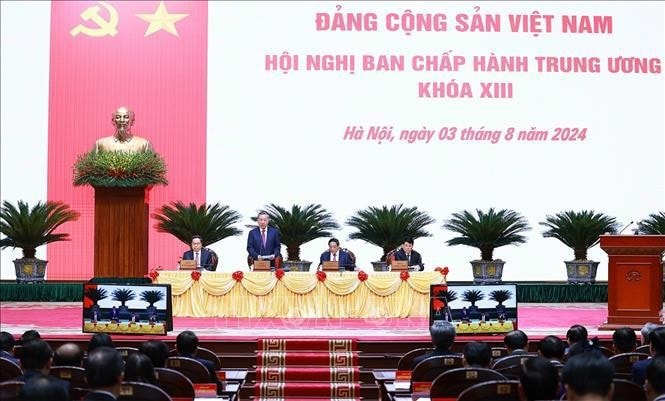 At the opening session of the 13th Party Central Committee's meeting on the morning of August 3, 2024. (Photo: VNA)