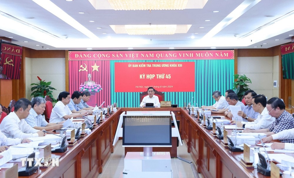 Quang cảnh kỳ họp thứ 45 Ủy ban Kiểm tra Trung ương. (Ảnh: Phương Hoa/TTXVN)