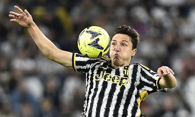 Federico Chiesa trong trận Juventus gặp Milan trên sân Allianz, thành phố Torino, Italy, tại Serie A ngày 28/5/2023. Ảnh: Reuters