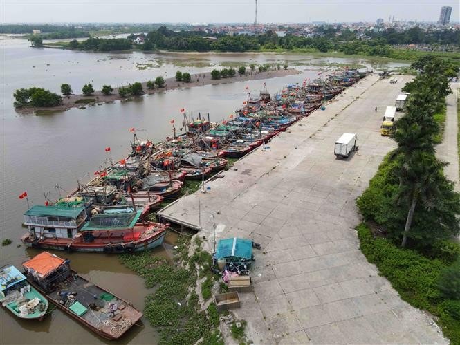 Ships anchored at Tan Son Fishing Port in Diem Dien town, Thai Thuy district, Thai Binh province (Photo: VNA)