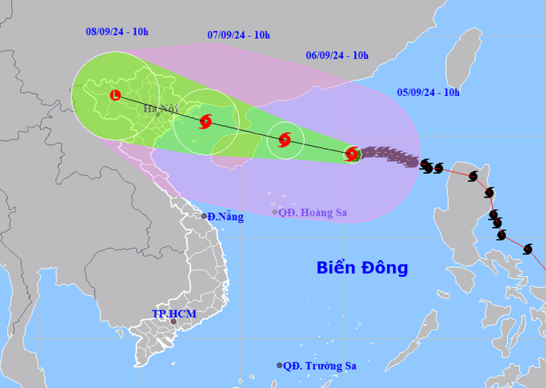 Dự báo đường đi của bão số 3