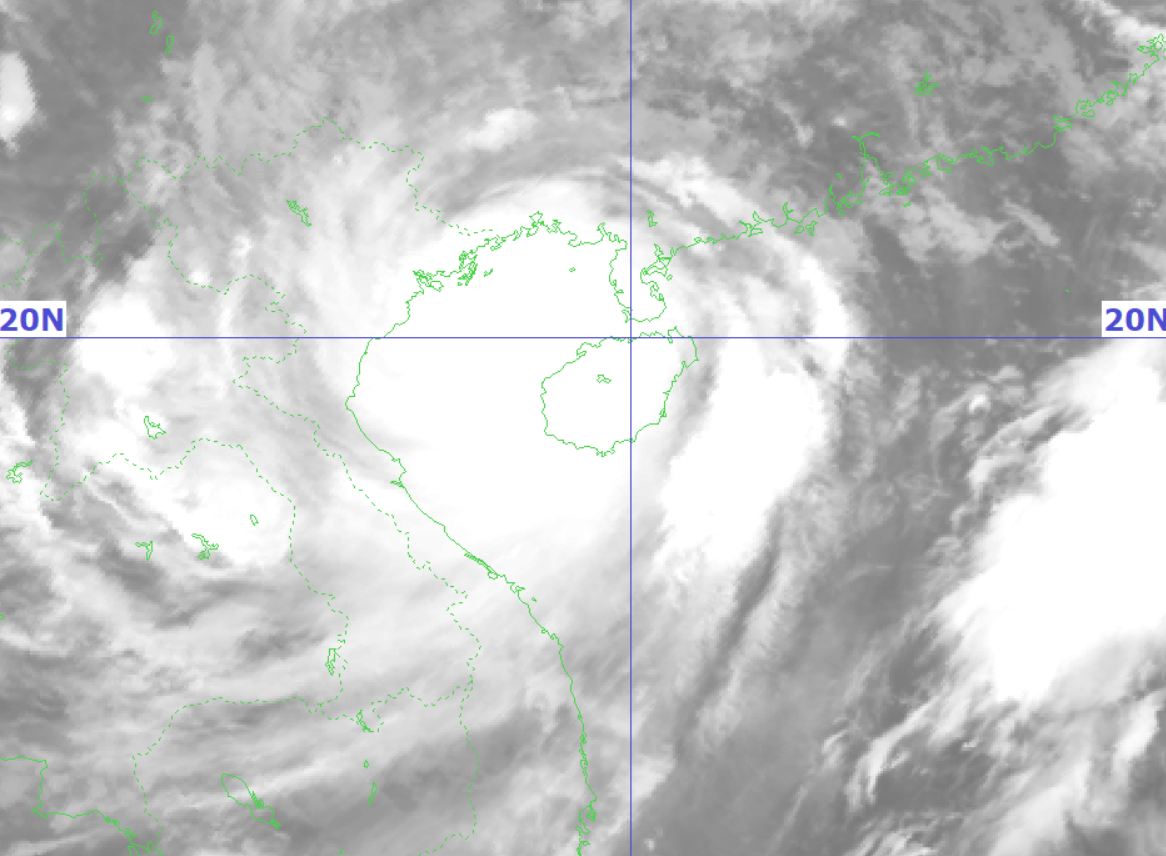 Ảnh mây vệ tinh của cơn bão số 3 lúc 6 giờ sáng 7/9