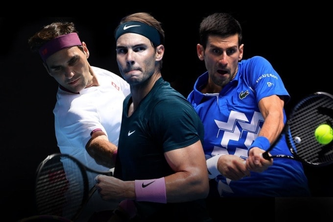 Nhóm Big 3 gồm Federer, Nadal, Djokovic (từ trái qua phải). Ảnh: GT