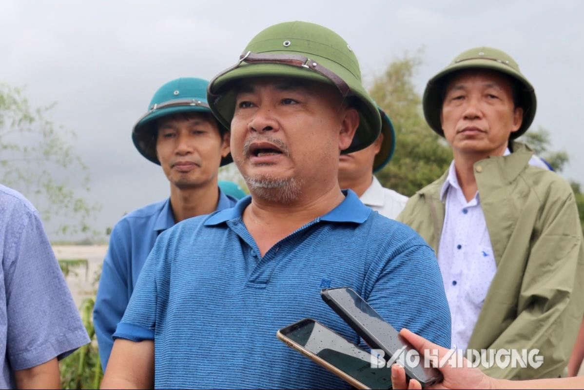 Ông Lê Mạnh Cường, Giám đốc Công ty TNHH Thương mại và Dịch vụ Hùng Cường ở xã Thanh Hải (Thanh Hà)