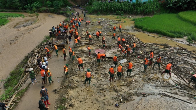 Hiện trường vụ lũ quét tại thôn Làng Nủ, xã Phúc Khánh, huyện Bảo Yên, tỉnh Lào Cai, ngày 12/9. Ảnh: Ngọc Thành