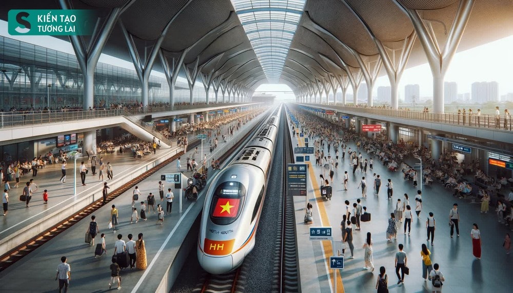 Illustrative image of Vietnam's future high-speed railway using Chat GPT application.