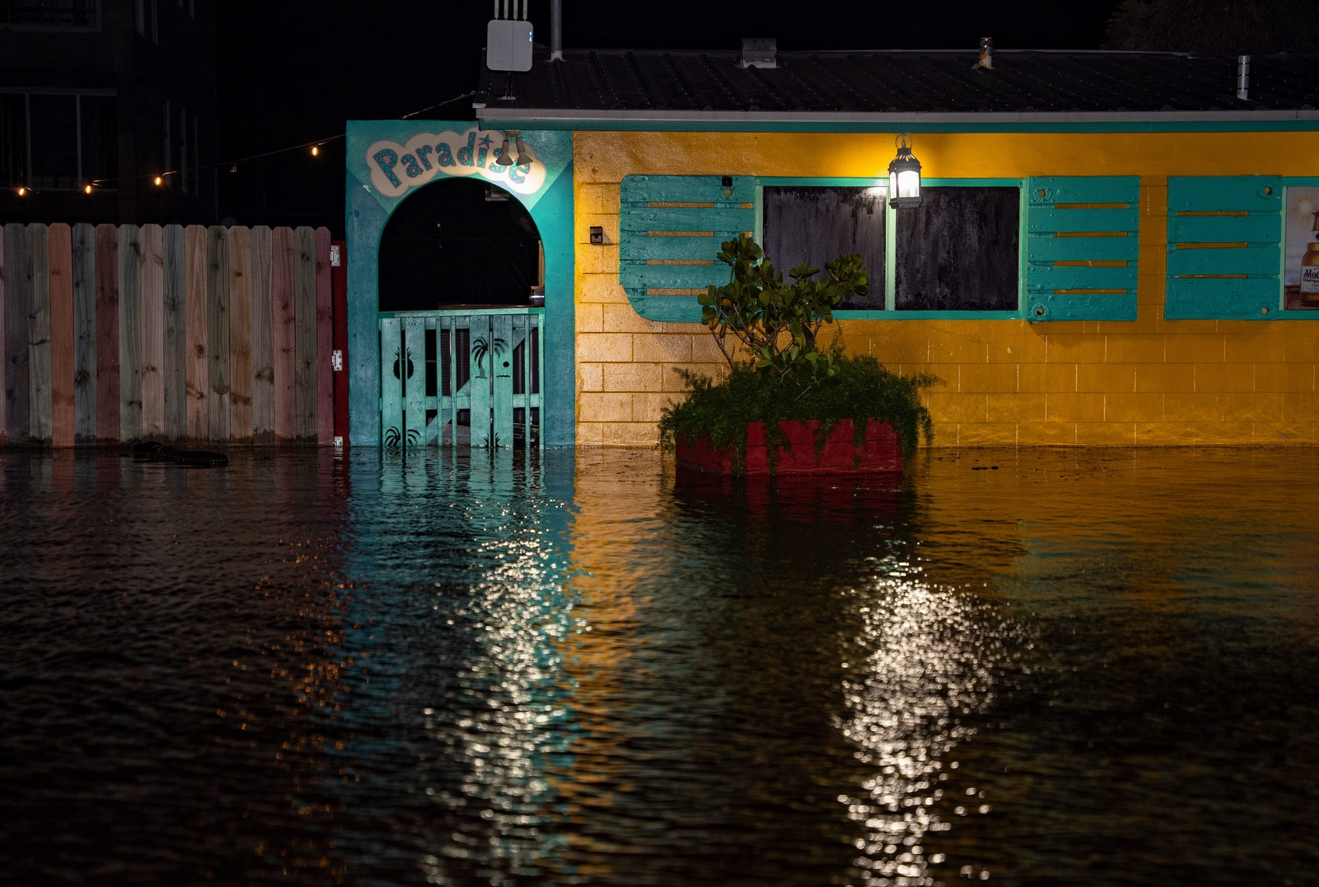 Ngập lụt tại Bonita Springs, Florida. (Ảnh: USA Today)Cây to bị ngã đổ ở Anderson, bang Nam Carolina. (Ảnh: USA Today)