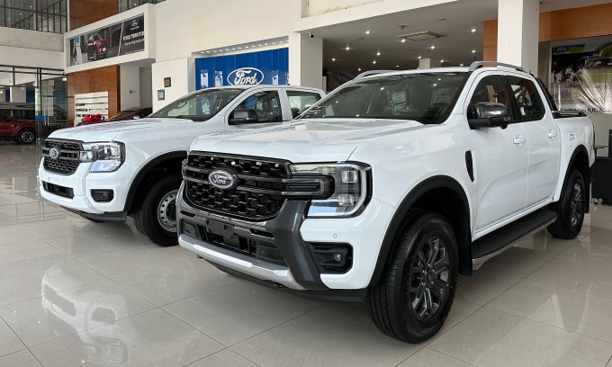 Mẫu bán tải Ford Ranger tại một đại lý chính hãng ở TP Thủ Đức, TP HCM. Ảnh: Phạm Trung