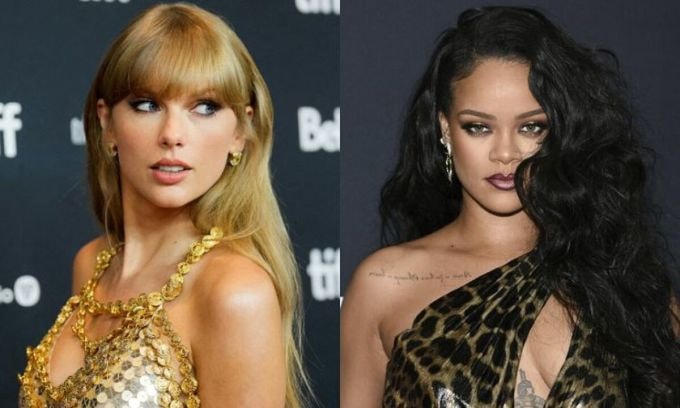 Ca sĩ Taylor Swift và Rihanna. Ảnh: Reuters/ AP