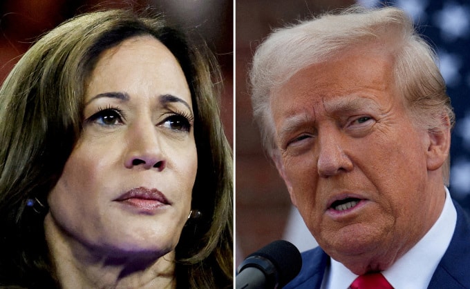 Ứng viên tổng thống đảng Dân chủ Kamala Harris và đối thủ đảng Cộng hòa Donald Trump. Ảnh: Reuters