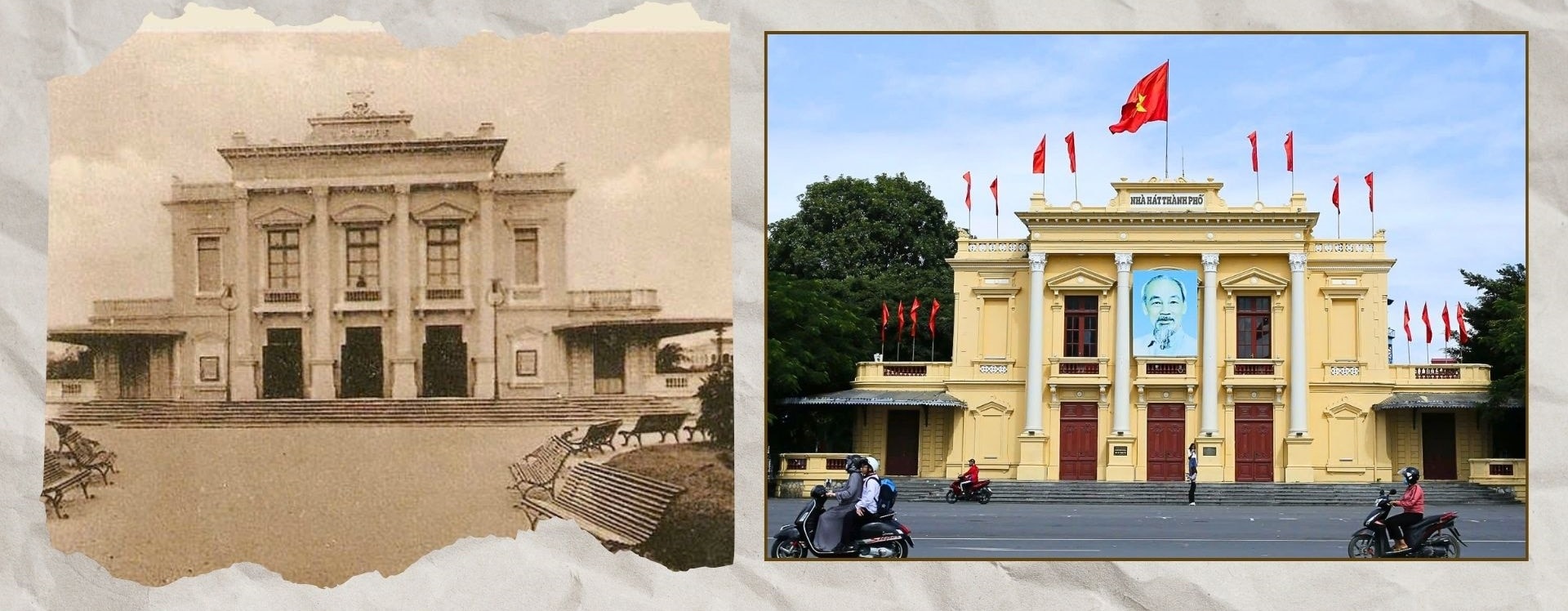 Nhà hát thành phố xưa và nay với thiết kế đậm chất châu Âu.