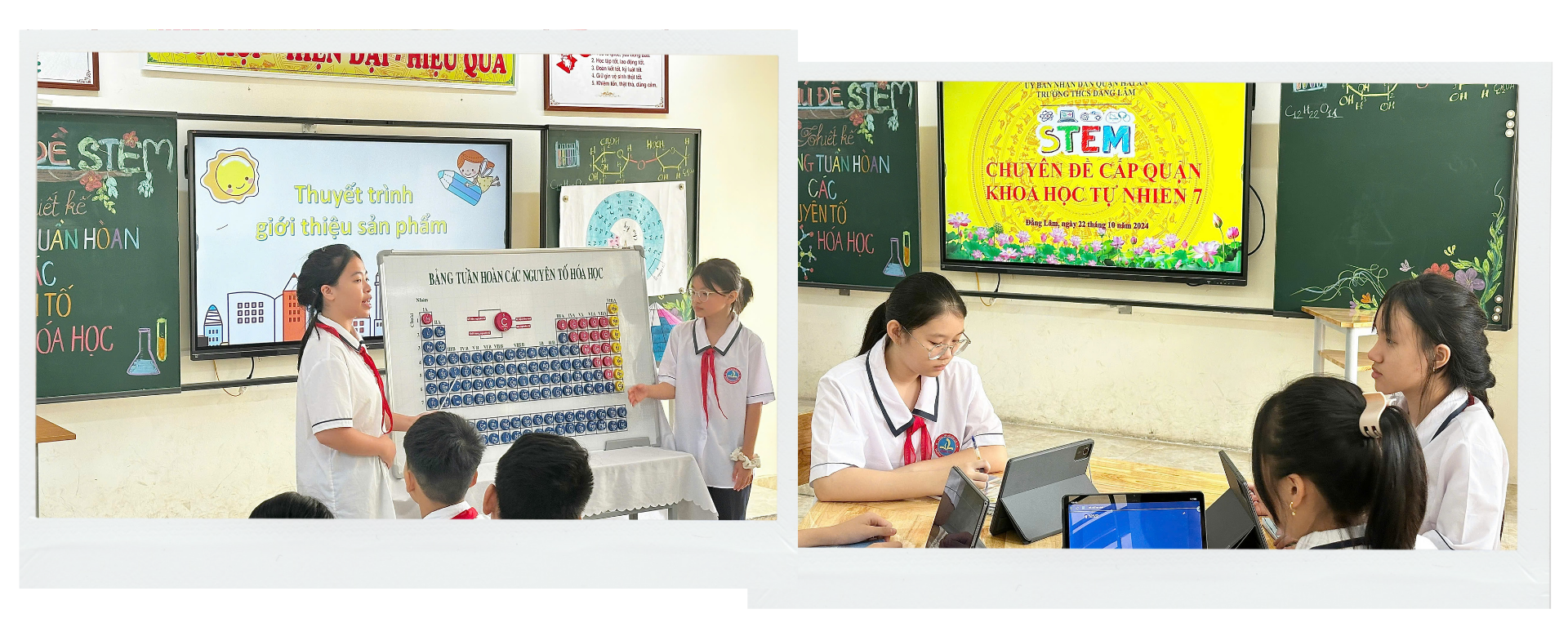 Họcsinh Trường THCS Đằng Lâm (quận Hải An) tham gia chuyên đề cấp quận môn Khoa họctự nhiên lớp 7.