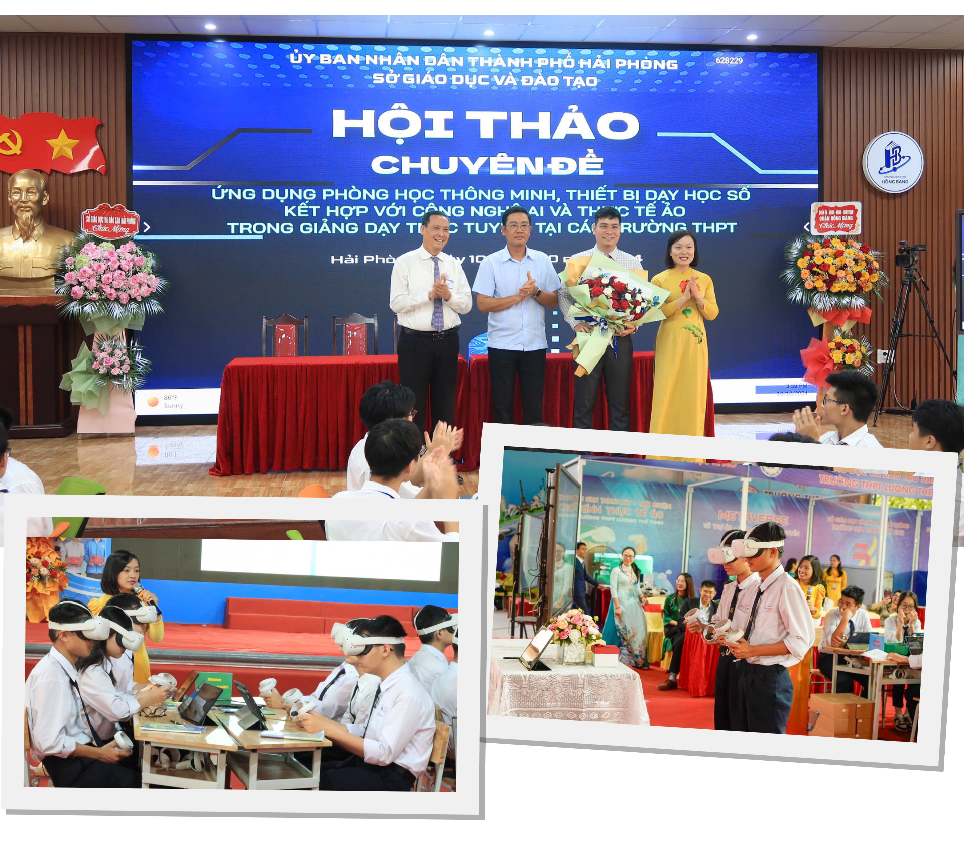 Hội thảochuyên đề ứng dụng phòng học thông minh, thiết bị dạy học kết hợp với công nghệAI và thực tế ảo trong giảng dạy trực tuyến tại các trường THPT năm 2024.