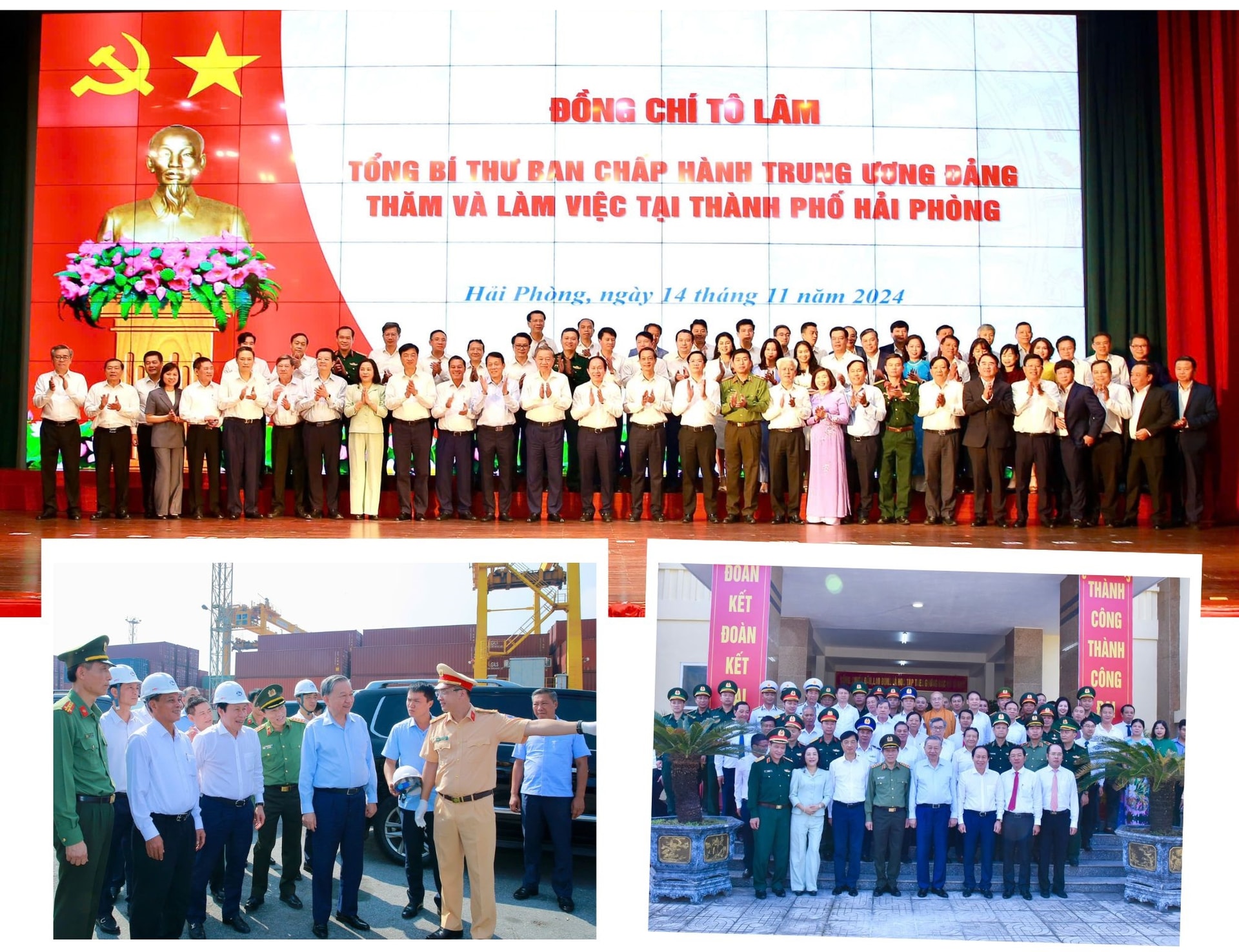 Đồng chí Tô Lâm, Tổng Bí thư Ban chấp hành Trung ương Đảng Cộng sản ViệtNam cùng đoàn công tác Trung ương Đảng thăm và làm việc tại thành phố.