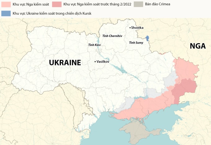 Cục diện chiến sự Nga - Ukraine. Đồ họa: RYV