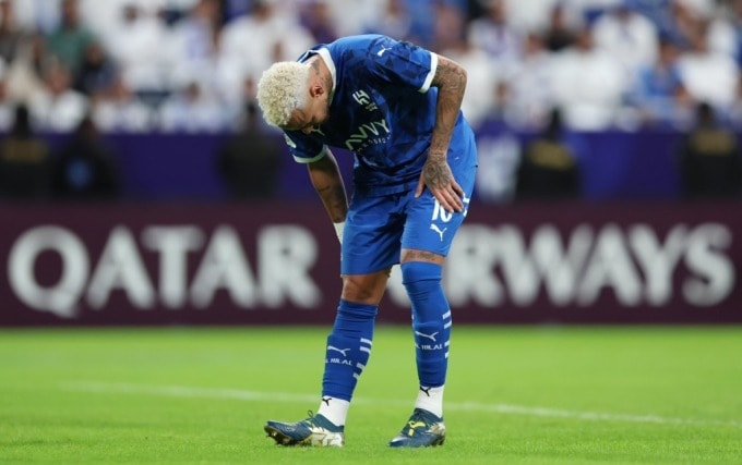 Neymar chấn thương trong trận Al Hilal gặp Esteghlal hôm 4/11/2024. Ảnh: AFP