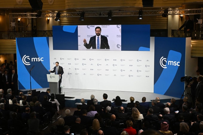 Khán phòng lắng nghe Phó tổng thống Mỹ JD Vance phát biểu tại Hội nghị An ninh Munich ngày 14/2. Ảnh: AFP