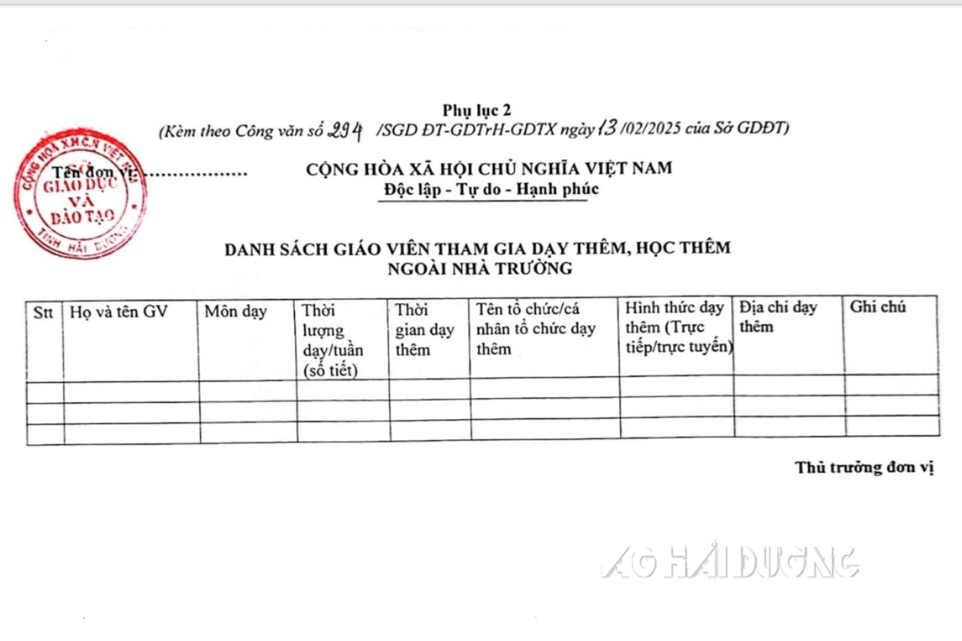 Hải Dương: Giáo viên dạy thêm phải báo cáo bằng văn bản