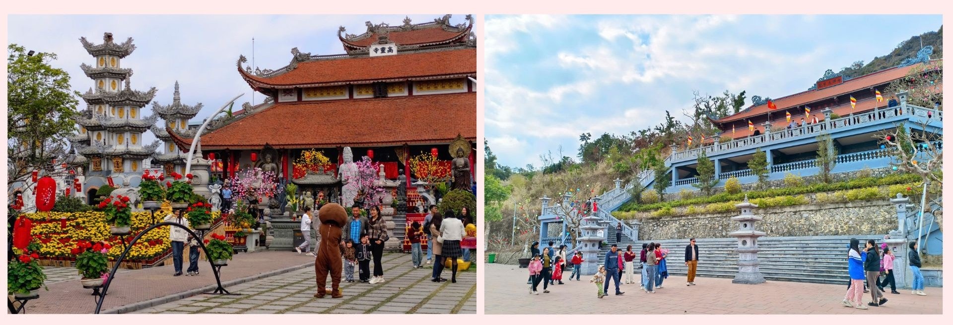 Ngườidân và du khách tham quan, dâng hương, vãn cảnh đầu Xuân tại Chùa Cao Linh (quậnAn Dương) và Chùa Long Hoa (huyện An Lão).