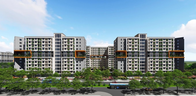 Phối cảnh dự án nhà xã hội Thăng Long Green City có giá dự kiến 18,4 triệu đồng mỗi m2. Ảnh: Viglacera