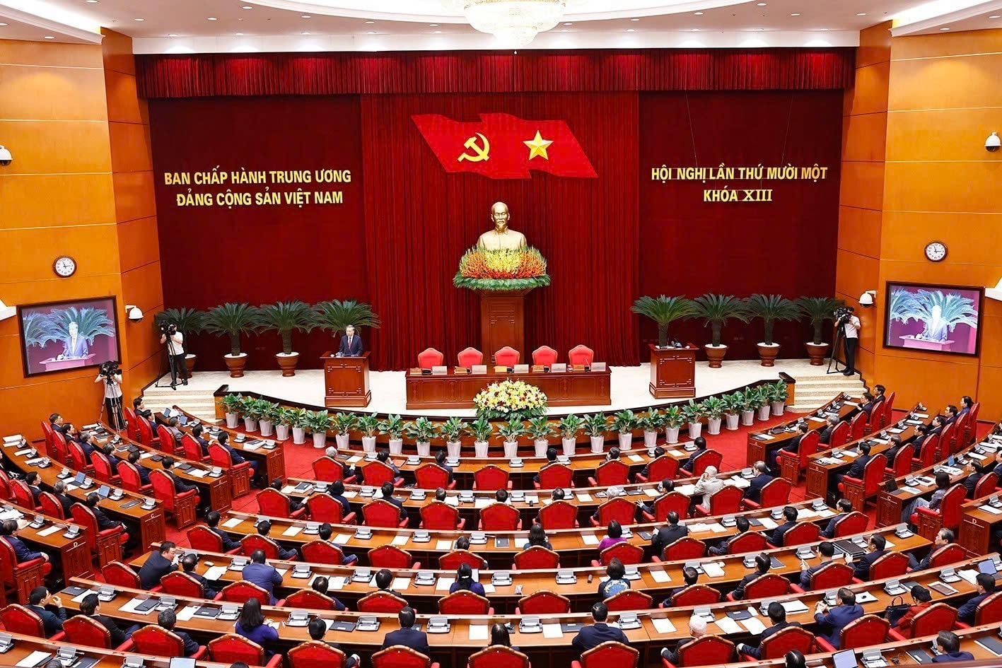 Quang cảnh phiên bế mạc Hội nghị lần thứ 11 Ban Chấp hành Trung ương Đảng khóa XIII. Ảnh: TTXVN