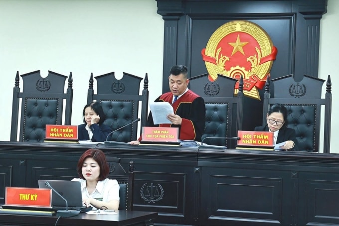 Phiên toà do thẩm phán Lê Anh Tuấn làm chủ toạ. Ảnh: Danh Lam