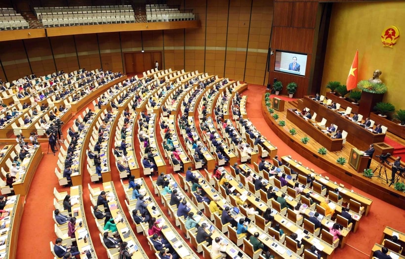 Sáng 5/5/2025, tại Nhà Quốc hội ở Thủ đô Hà Nội khai mạc trọng thể Kỳ họp thứ 9, Quốc hội khóa XV. (Ảnh: TTXVN) 