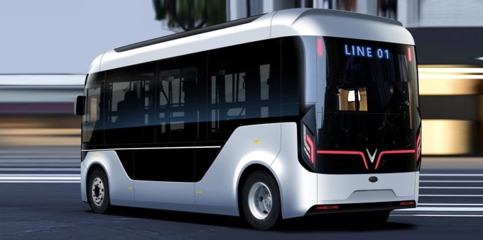 Phần đuôi xe mang nhận diện đặc trưng của hãng xe điện Việt Nam. Ảnh: VinFast