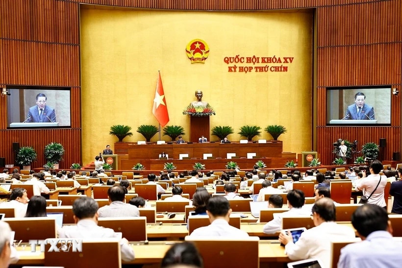 Quốc hội họp phiên toàn thể tại hội trường. (Ảnh: Doãn Tấn/TTXVN)