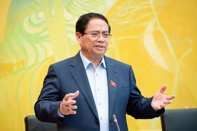 Thủ tướng Phạm Minh Chính phát biểu tại thảo luận tổ, sáng 23/5. Ảnh: Phạm Thắng