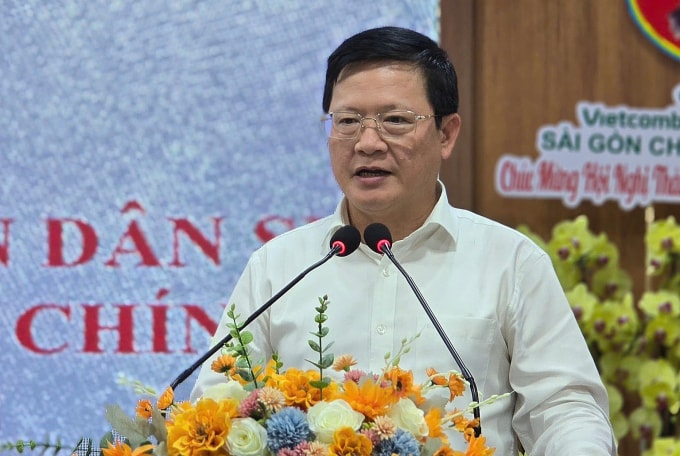 Thứ trưởng Mai Đăng Khôi phát biểu tại hội nghị chiều 26/5. Ảnh: Hải Duyên