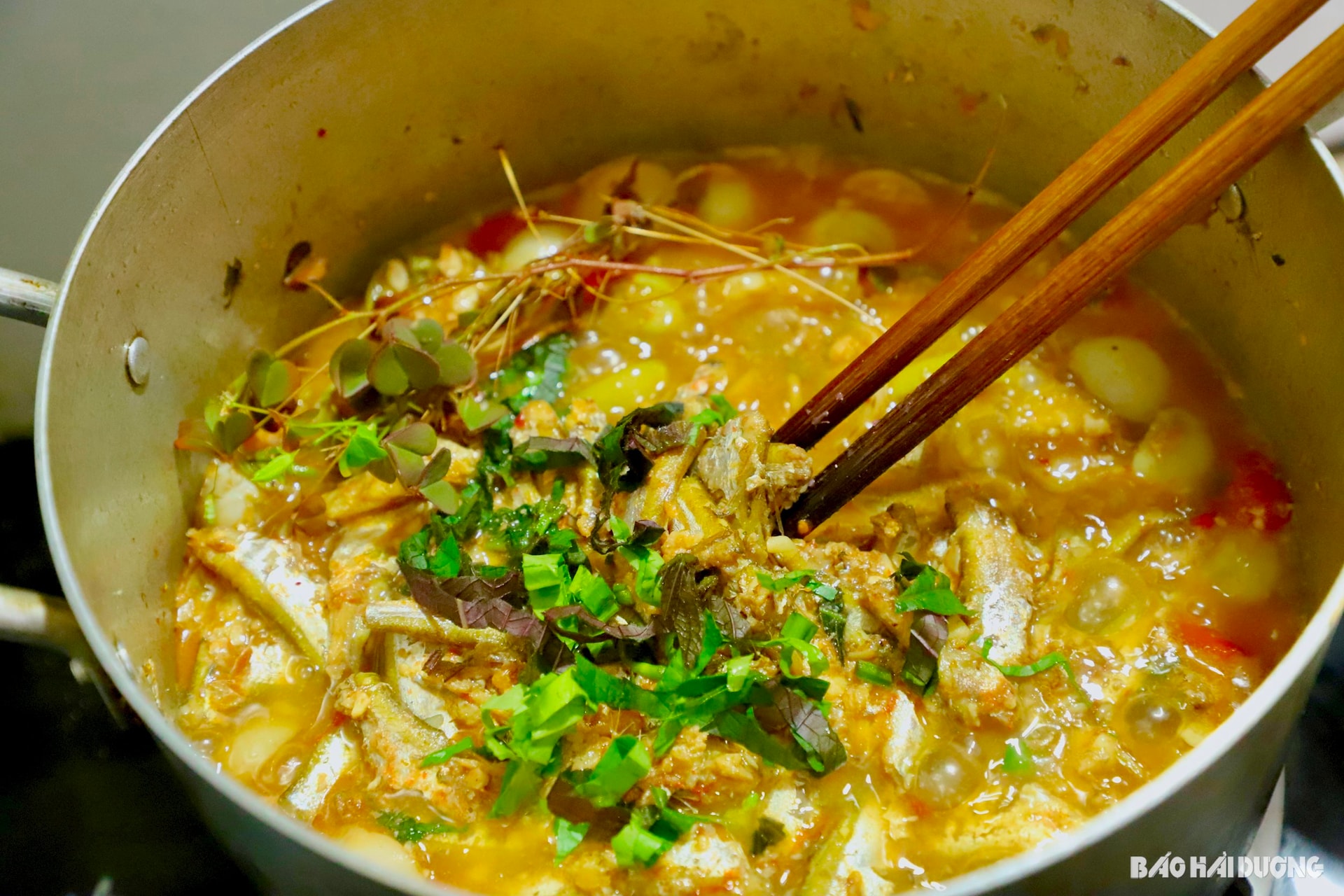 Nhìn nồi canh cá vụn nấu cà pháo sanh sánh trên bếp khiến ký ức tuổi thơ của bao người lại ùa về