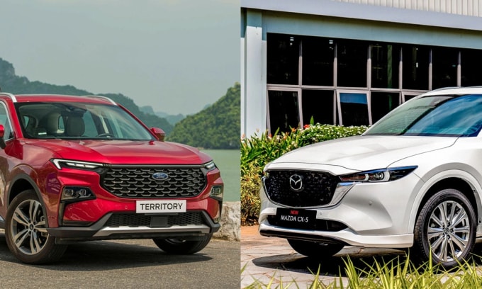 Territory và CX-5, hai mẫu xe bán chạy nhất phân khúc tháng 5/2025. Ảnh: FVN, Thaco