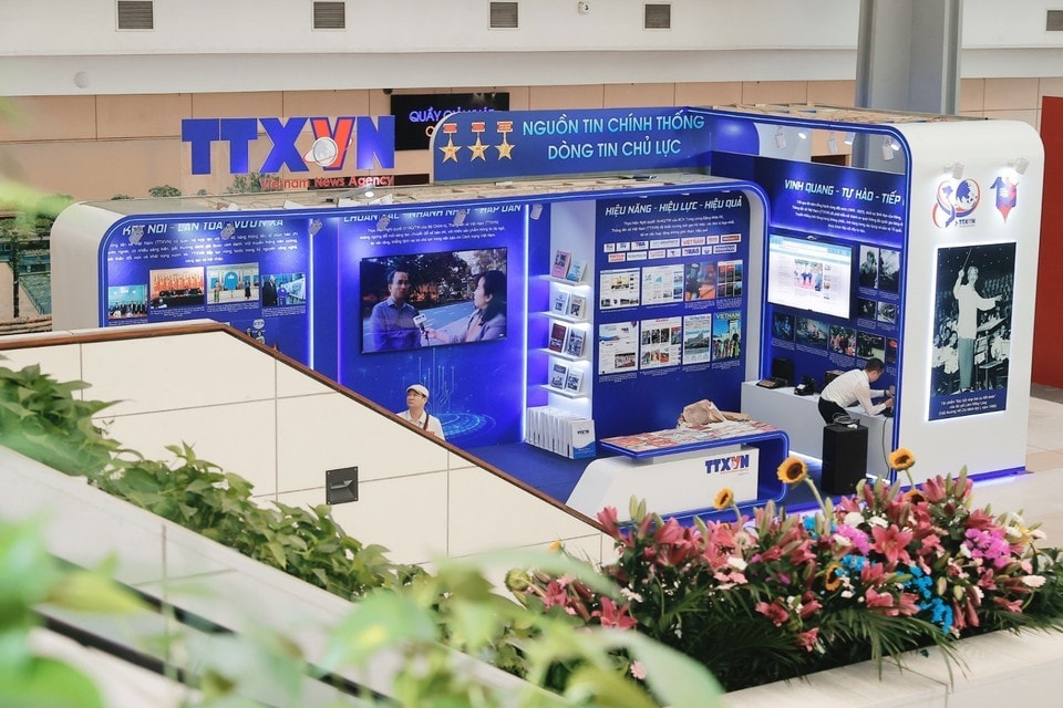 Vietnam News Agency (VNA)’s exhibition booth at the Press Festival. (Photo: VNA)