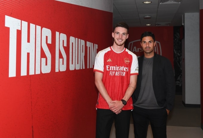 Rice là một thương vụ thành công của Arsenal sau khi ra mắt vào giữa tháng 7/2023. Ảnh: Arsenal FC