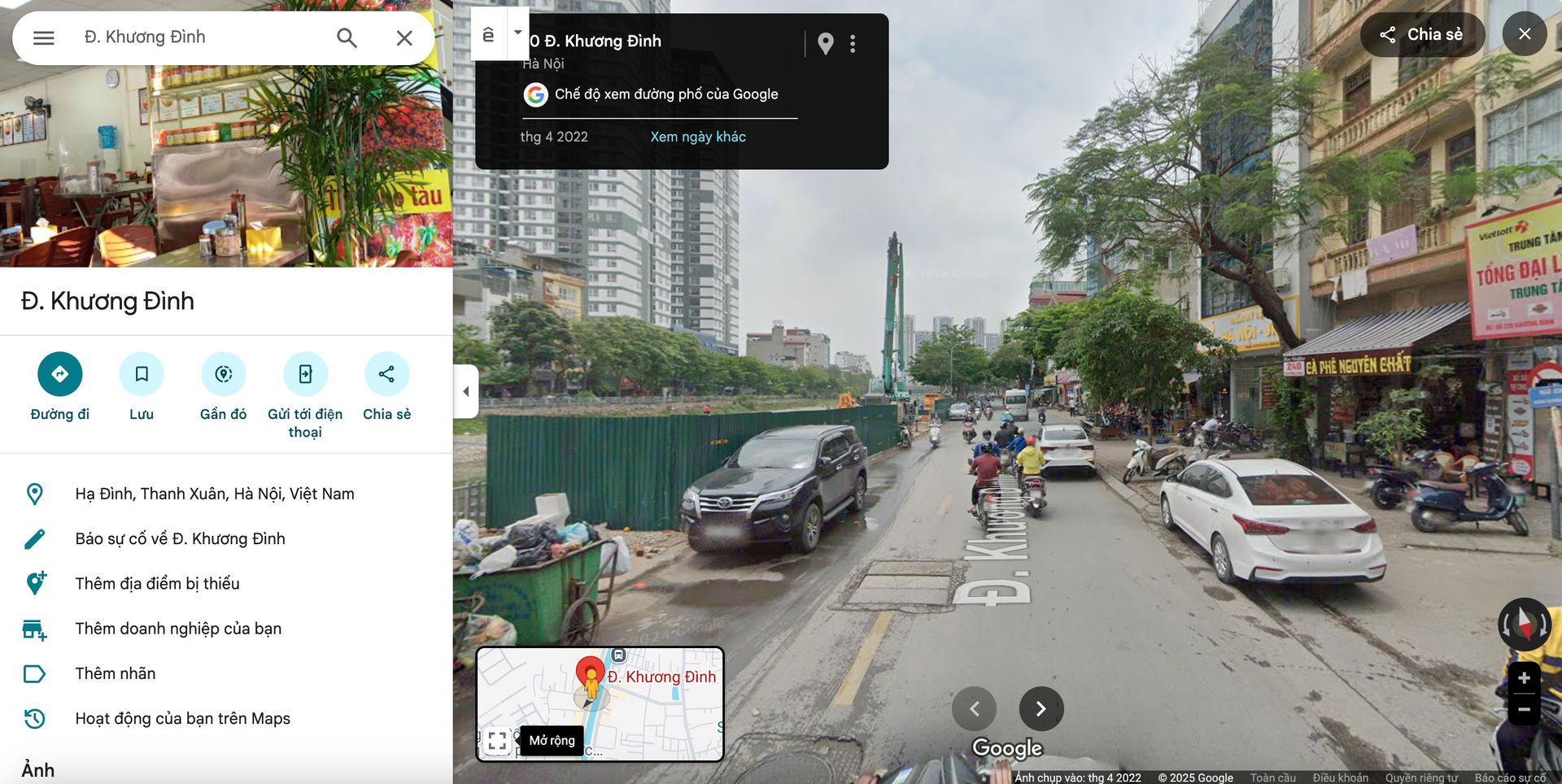 Xem Street View trên Google Map bằng máy tính.