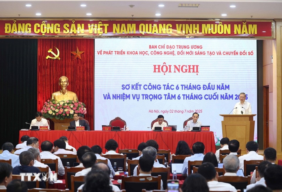 Tổng Bí thư Tô Lâm, Trưởng Ban Chỉ đạo Trung ương phát biểu khai mạc. (Ảnh: Thống Nhất/TTXVN)