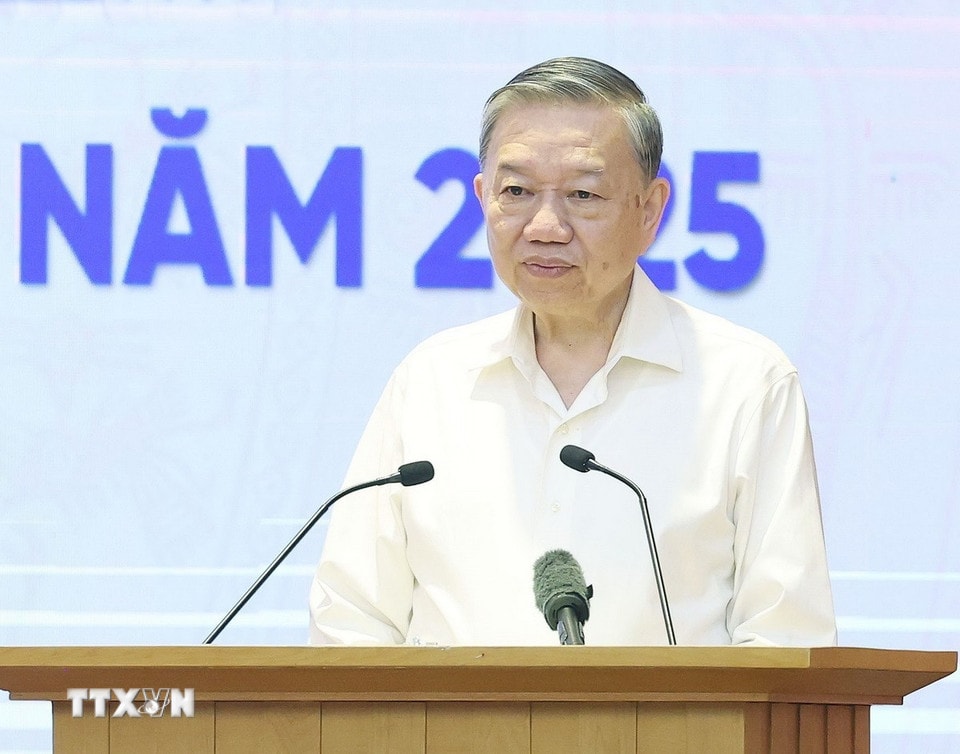 Tổng Bí thư Tô Lâm, Trưởng Ban Chỉ đạo Trung ương phát biểu khai mạc. (Ảnh: Thống Nhất/TTXVN)
