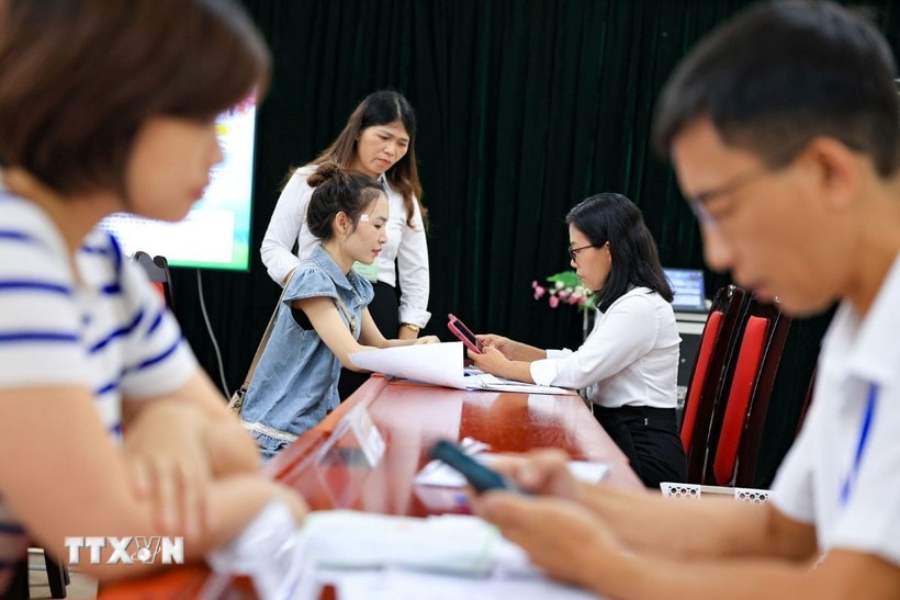 Hà Nội ngày đầu triển khai chính quyền 2 cấp. (Ảnh: Thanh Tùng/TTXVN)
