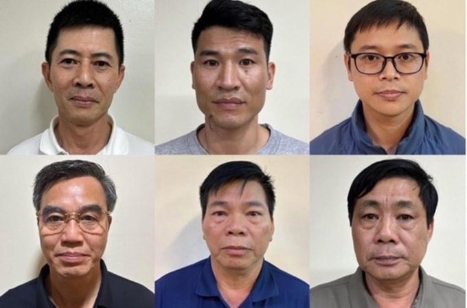 Một số bị can trong vụ án. Ảnh: Bộ Công an