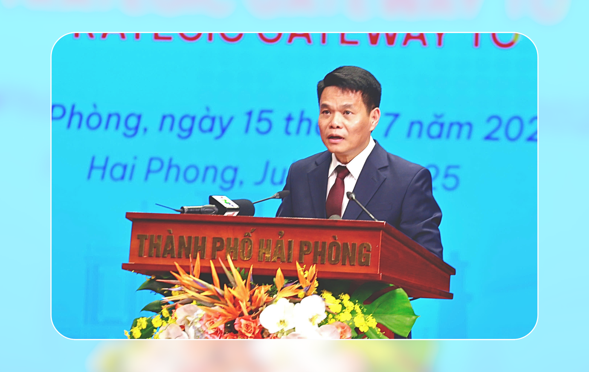 Đồng chí Lê Ngọc Châu, Phó Bí thư Thành ủy, Chủ tịch UBND thành phố Hải Phòng phát biểu tại hội nghị.