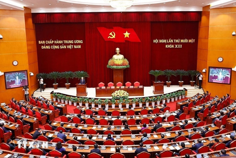Hội nghị lần thứ 11 Ban Chấp hành Trung ương Đảng khóa XIII. (Ảnh: Doãn Tấn/TTXVN)