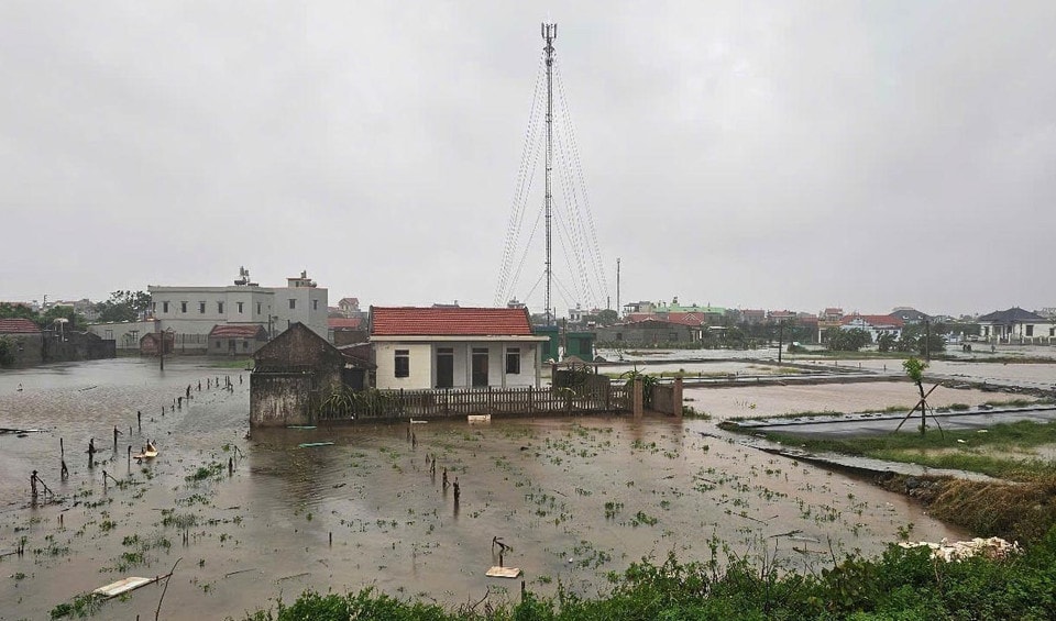 Some areas in Hai Tien commune (Ninh Binh) were locally inundated. (Photo: VNA)